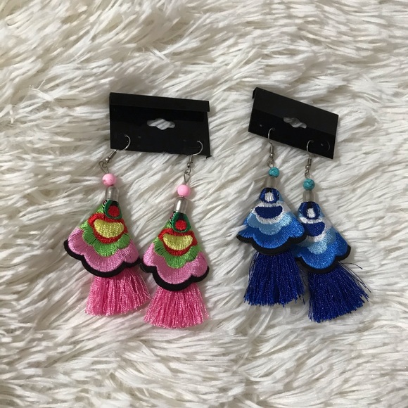 Hand made earrings / embroider / Mexican - Picture 6 of 6